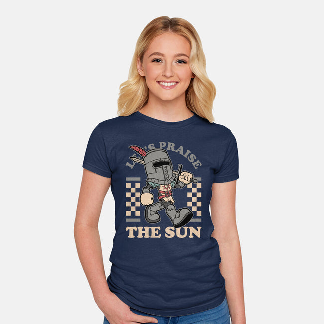 Game Mascot Sun Warrior-Womens-Fitted-Tee-Studio Mootant