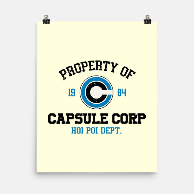 Property Of Capsule Corp-None-Matte-Poster-Melonseta