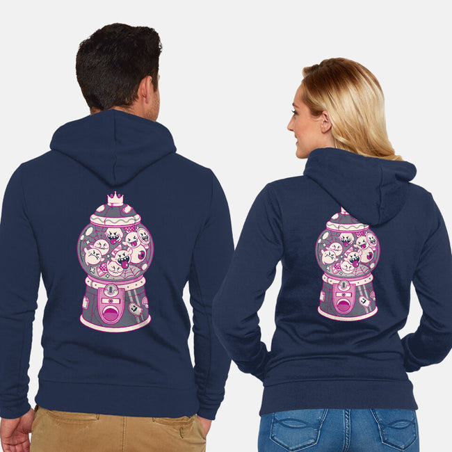 Ghost Gummy Machine-Unisex-Zip-Up-Sweatshirt-Arigatees