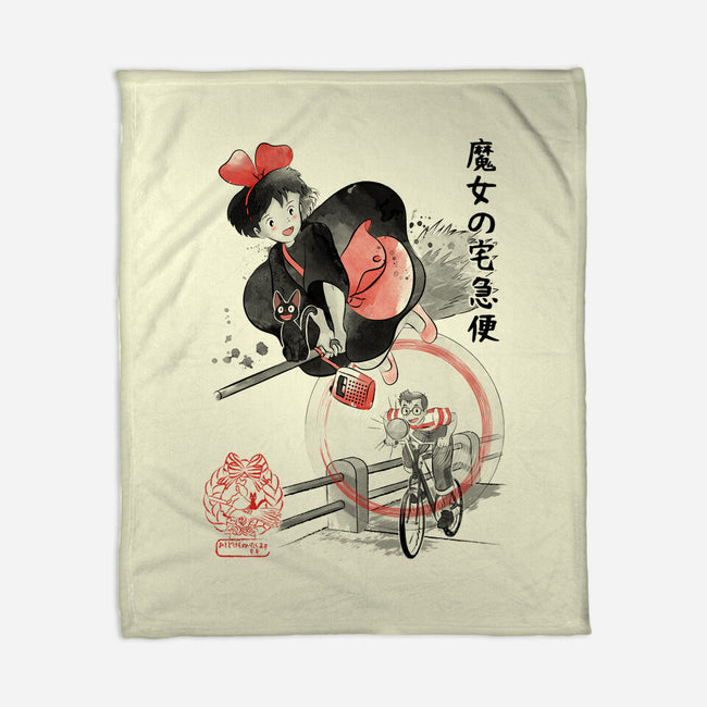 Delivery Service Sumi-e-None-Fleece-Blanket-DrMonekers
