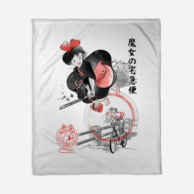 Delivery Service Sumi-e-None-Fleece-Blanket-DrMonekers