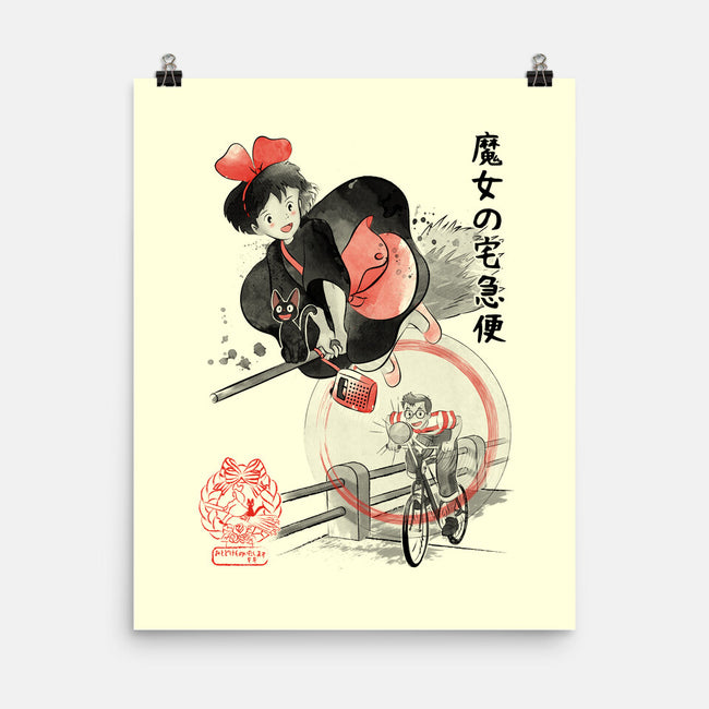 Delivery Service Sumi-e-None-Matte-Poster-DrMonekers