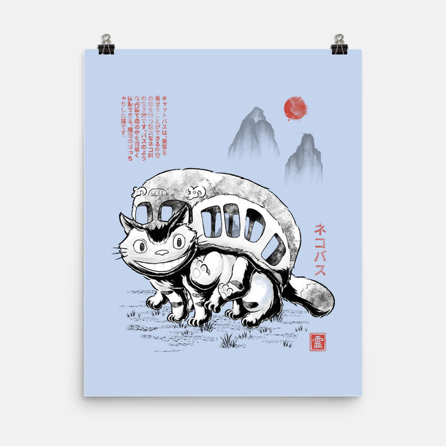 Cat Bus Sumi-e-None-Matte-Poster-Astrobot Invention