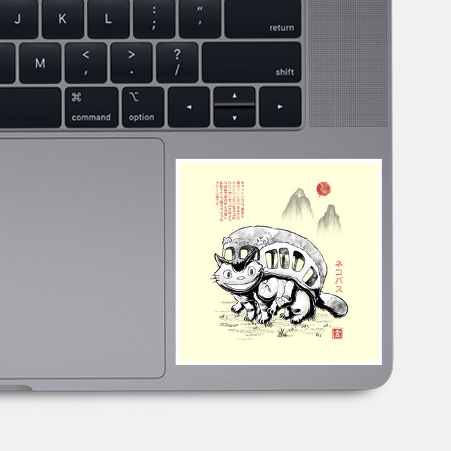 Cat Bus Sumi-e-None-Glossy-Sticker-Astrobot Invention