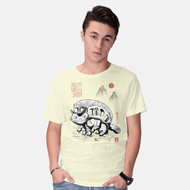 Cat Bus Sumi-e-Mens-Basic-Tee-Astrobot Invention