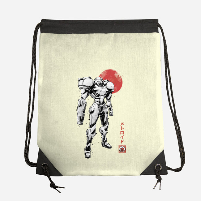 Bounty Huntress Sumi-e-None-Drawstring-Bag-Astrobot Invention