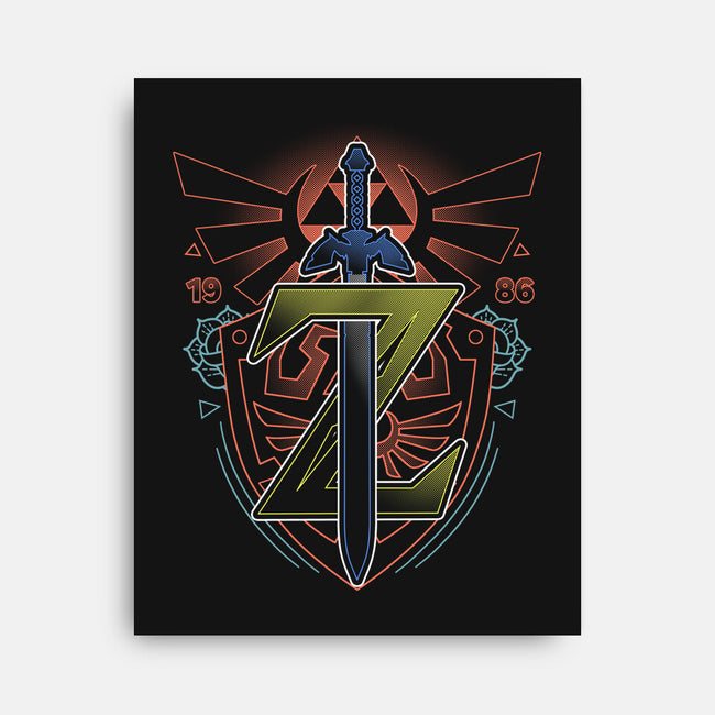 Neon Lineart Legendary Emblem-None-Stretched-Canvas-Astrobot Invention