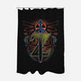 Neon Lineart Legendary Emblem-None-Polyester-Shower Curtain-Astrobot Invention