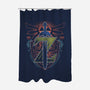 Neon Lineart Legendary Emblem-None-Polyester-Shower Curtain-Astrobot Invention