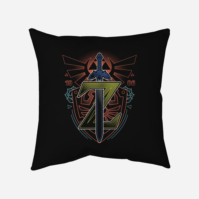 Neon Lineart Legendary Emblem-None-Removable Cover w Insert-Throw Pillow-Astrobot Invention