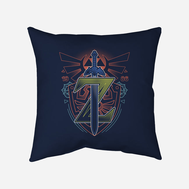 Neon Lineart Legendary Emblem-None-Removable Cover w Insert-Throw Pillow-Astrobot Invention