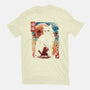 Samurai Cat Landscape-Mens-Basic-Tee-dandingeroz