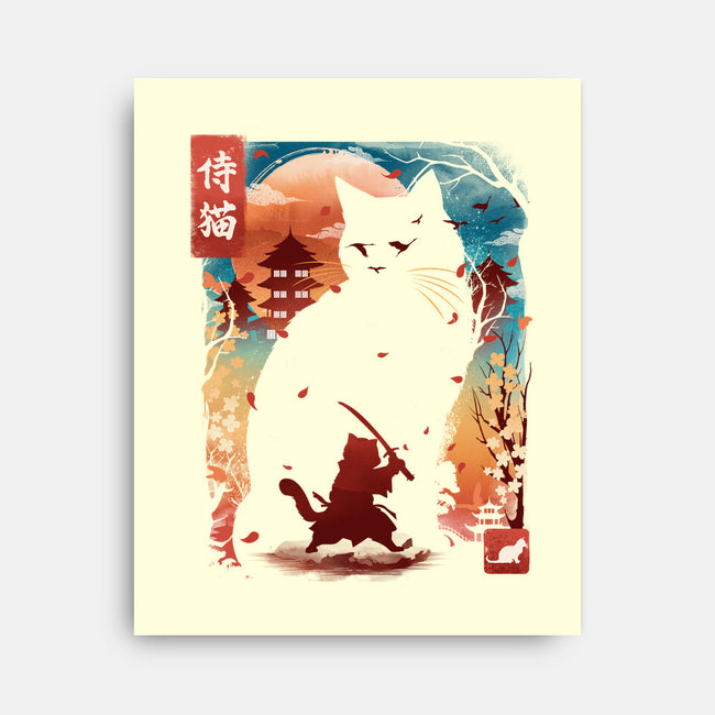 Samurai Cat Landscape-None-Stretched-Canvas-dandingeroz