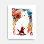 Samurai Cat Landscape-None-Stretched-Canvas-dandingeroz