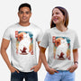 Samurai Cat Landscape-Unisex-Basic-Tee-dandingeroz