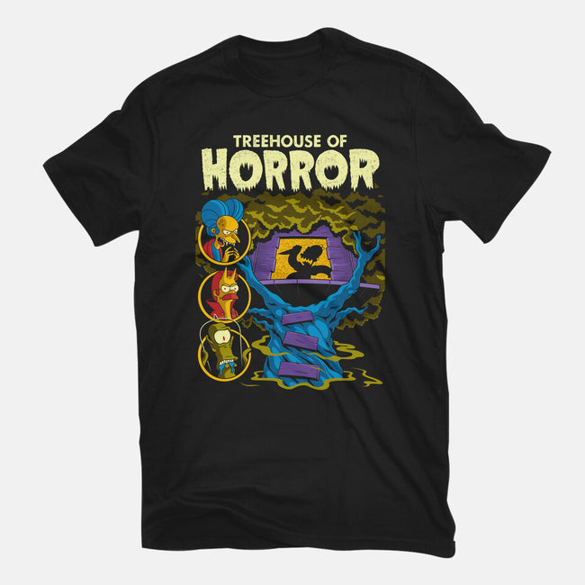 Tree House Of Horror-Womens-Basic-Tee-Jorgetiradoart