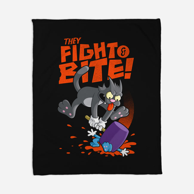 They Fight And Bite-None-Fleece-Blanket-Jorgetiradoart