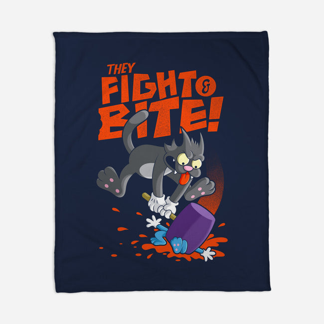 They Fight And Bite-None-Fleece-Blanket-Jorgetiradoart