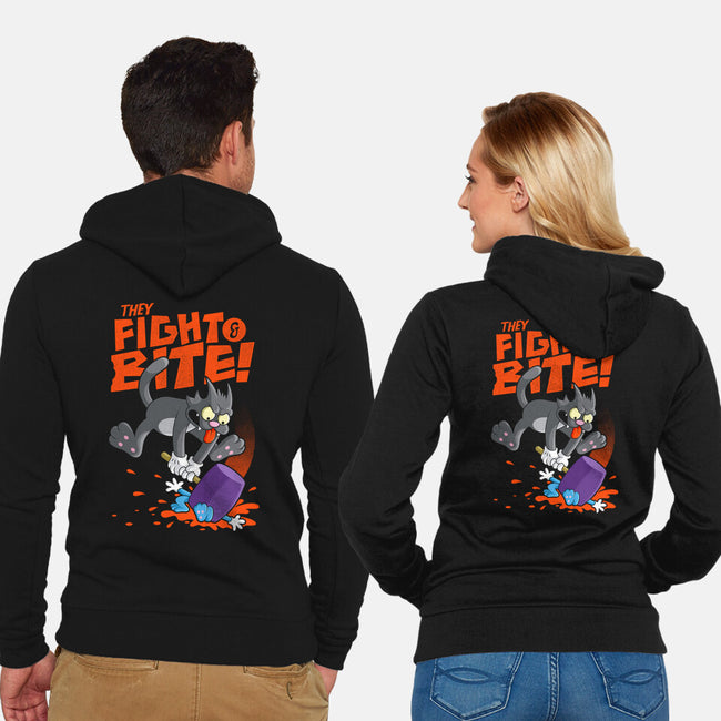They Fight And Bite-Unisex-Zip-Up-Sweatshirt-Jorgetiradoart