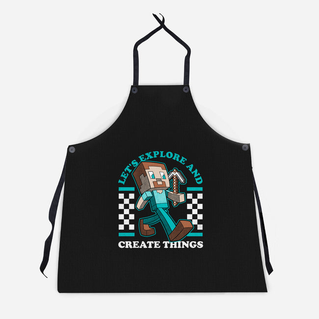 Game Mascot Block Guy-Unisex-Kitchen-Apron-Studio Mootant