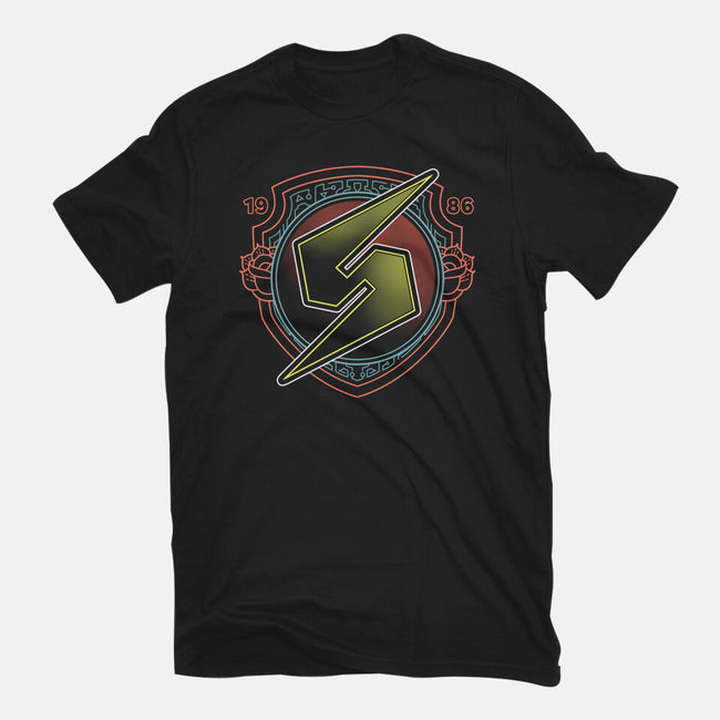 Neon Line-Art Samus Emblem-Mens-Premium-Tee-Astrobot Invention