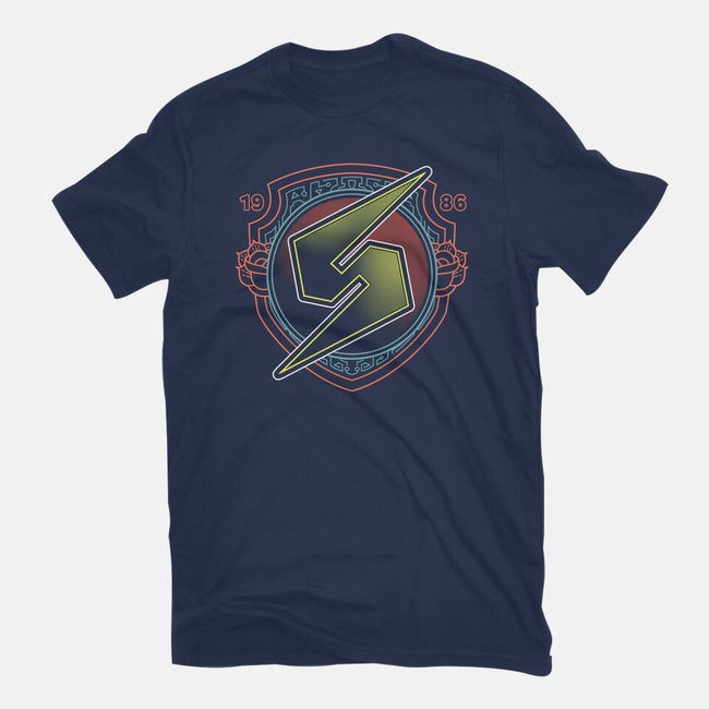 Neon Line-Art Samus Emblem-Mens-Premium-Tee-Astrobot Invention