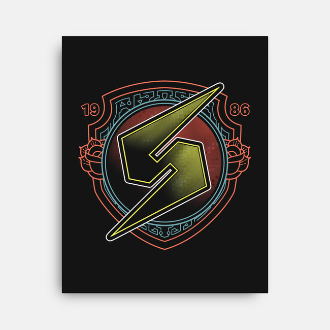 Neon Line-Art Samus Emblem-None-Stretched-Canvas-Astrobot Invention