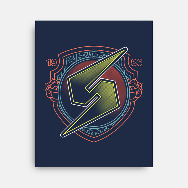Neon Line-Art Samus Emblem-None-Stretched-Canvas-Astrobot Invention