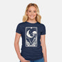 The Moon Tarot Skull-Womens-Fitted-Tee-Eoli Studio
