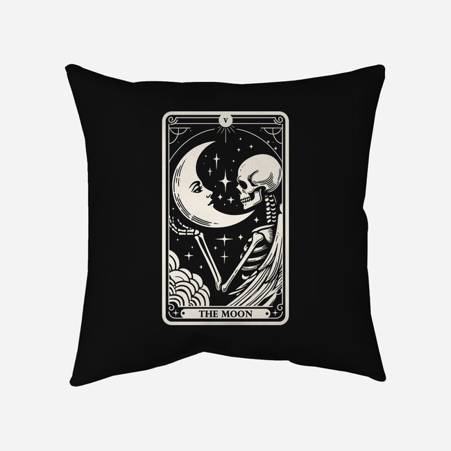 The Moon Tarot Skull-None-Removable Cover w Insert-Throw Pillow-Eoli Studio