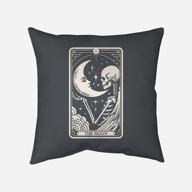 The Moon Tarot Skull-None-Removable Cover w Insert-Throw Pillow-Eoli Studio