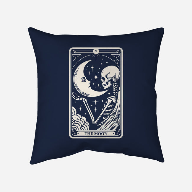 The Moon Tarot Skull-None-Removable Cover w Insert-Throw Pillow-Eoli Studio
