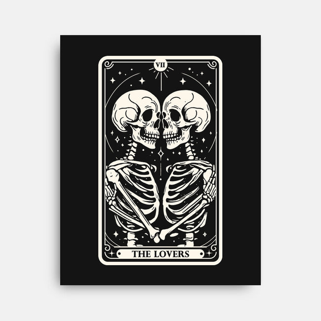 The Lovers Tarot Skull-None-Stretched-Canvas-Eoli Studio