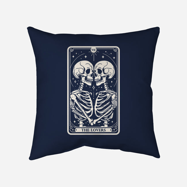 The Lovers Tarot Skull-None-Removable Cover w Insert-Throw Pillow-Eoli Studio