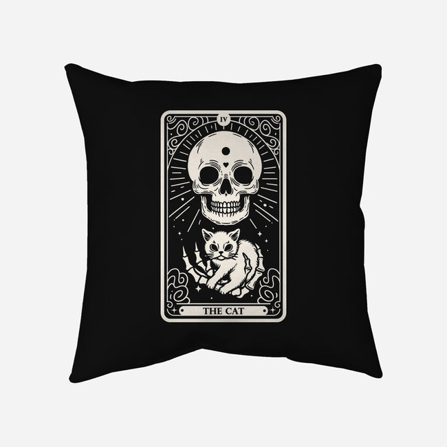 The Cat Tarot Skull-None-Removable Cover w Insert-Throw Pillow-Eoli Studio