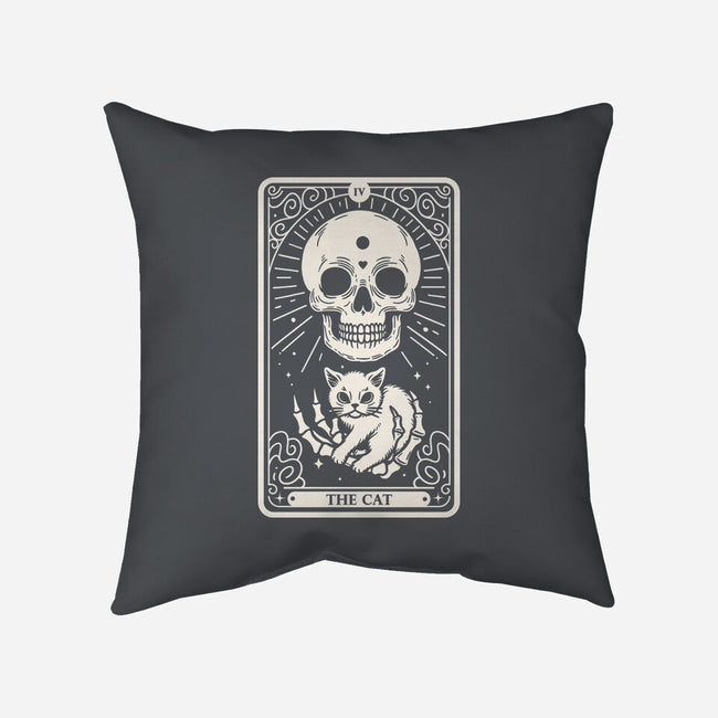 The Cat Tarot Skull-None-Removable Cover w Insert-Throw Pillow-Eoli Studio