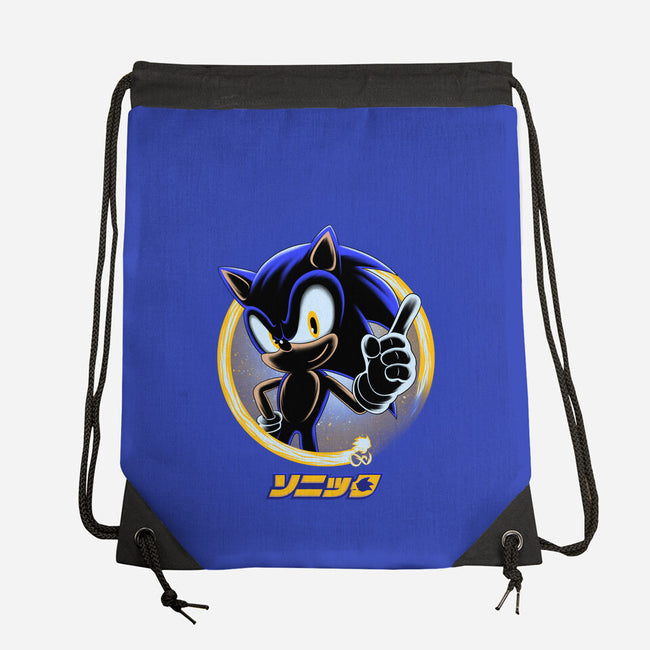 Blue Hedgehog-None-Drawstring-Bag-rmatix