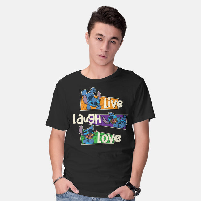 Live Laugh And Love Stitch-Mens-Basic-Tee-turborat14