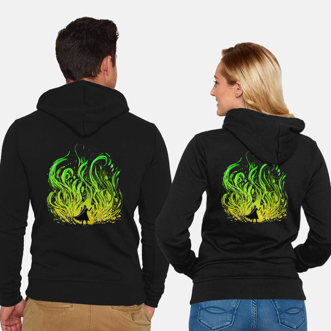 Dark Side Of The Garden-Unisex-Zip-Up-Sweatshirt-kharmazero