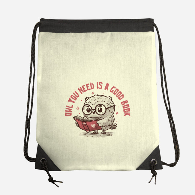 Owl You Need Is A Good Book-None-Drawstring-Bag-koalastudio