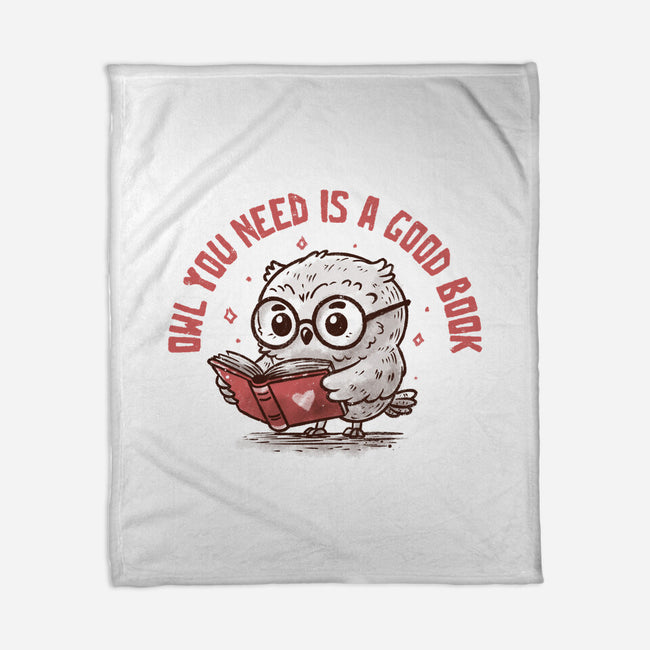 Owl You Need Is A Good Book-None-Fleece-Blanket-koalastudio