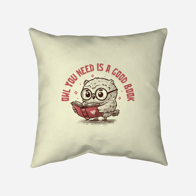Owl You Need Is A Good Book-None-Removable Cover w Insert-Throw Pillow-koalastudio