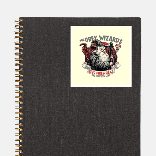 Grey Wizard Fireworks-None-Glossy-Sticker-momma_gorilla