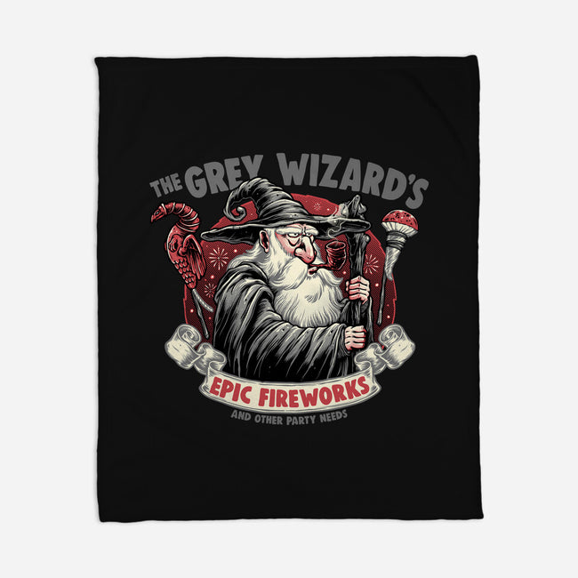 Grey Wizard Fireworks-None-Fleece-Blanket-momma_gorilla