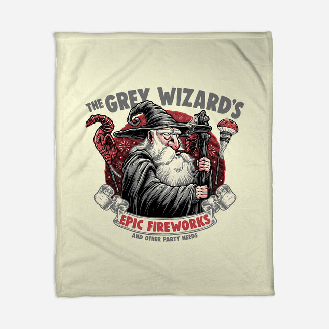 Grey Wizard Fireworks-None-Fleece-Blanket-momma_gorilla