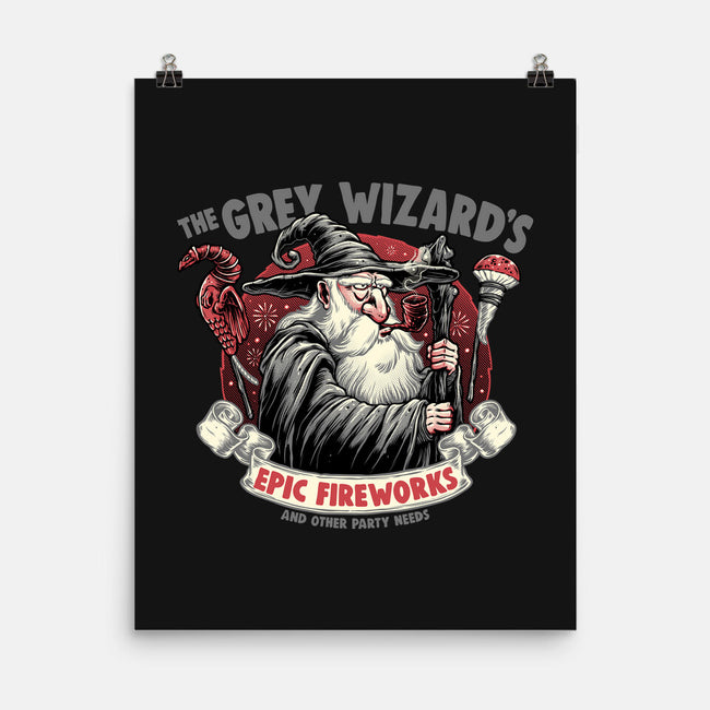Grey Wizard Fireworks-None-Matte-Poster-momma_gorilla