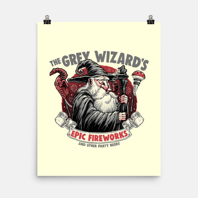 Grey Wizard Fireworks-None-Matte-Poster-momma_gorilla