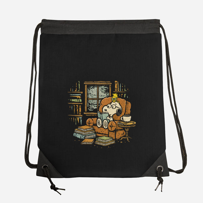 Rainy Day Reading-None-Drawstring-Bag-kg07