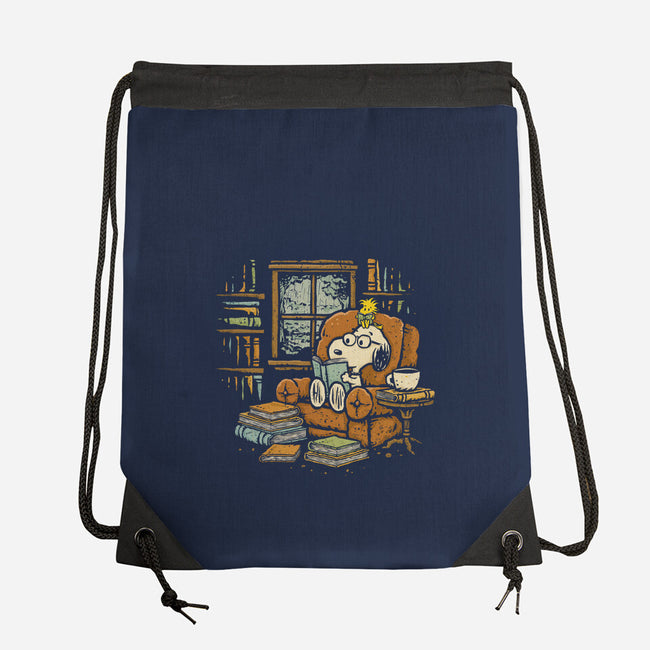 Rainy Day Reading-None-Drawstring-Bag-kg07