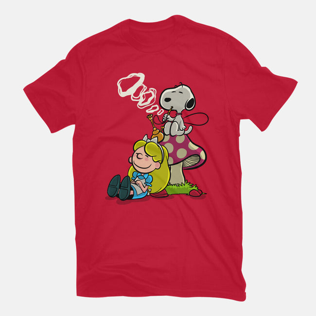 A Beagle In Wonderland-Mens-Basic-Tee-zascanauta